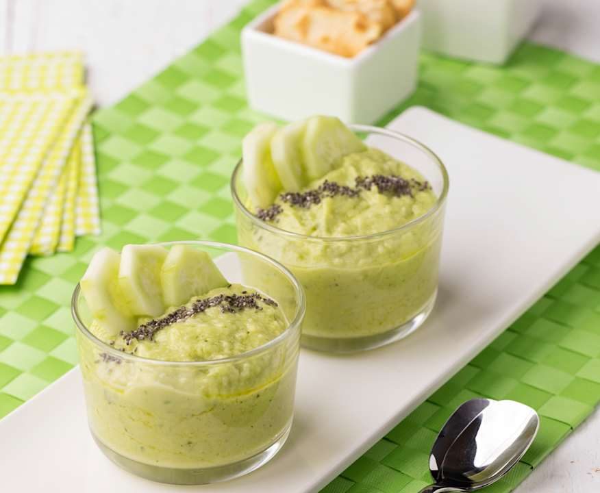 Vellutata fredda avocado, cetrioli e cumino Low Fat