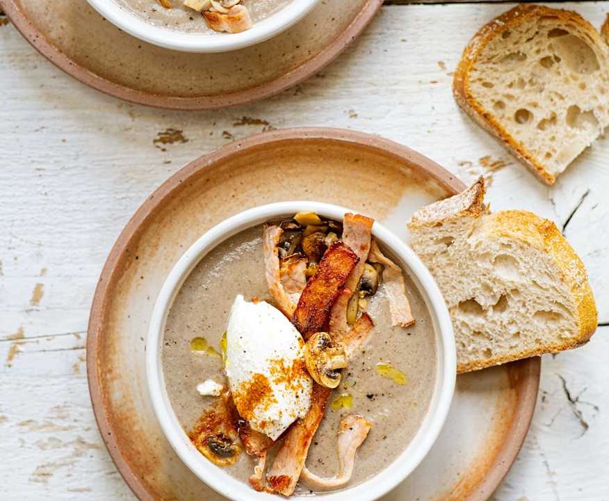 Vellutata funghi, pancetta e formaggio Protein