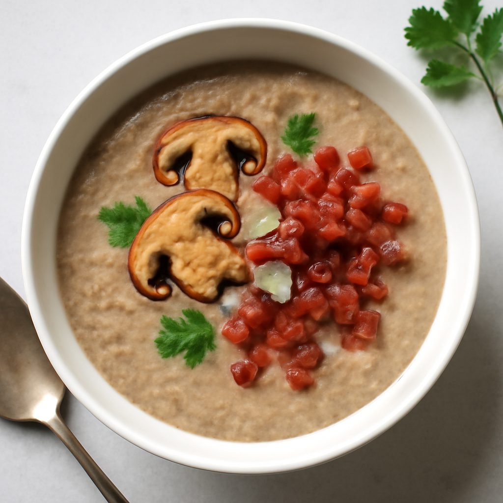 Vellutata funghi, pancetta e formaggio - Versione