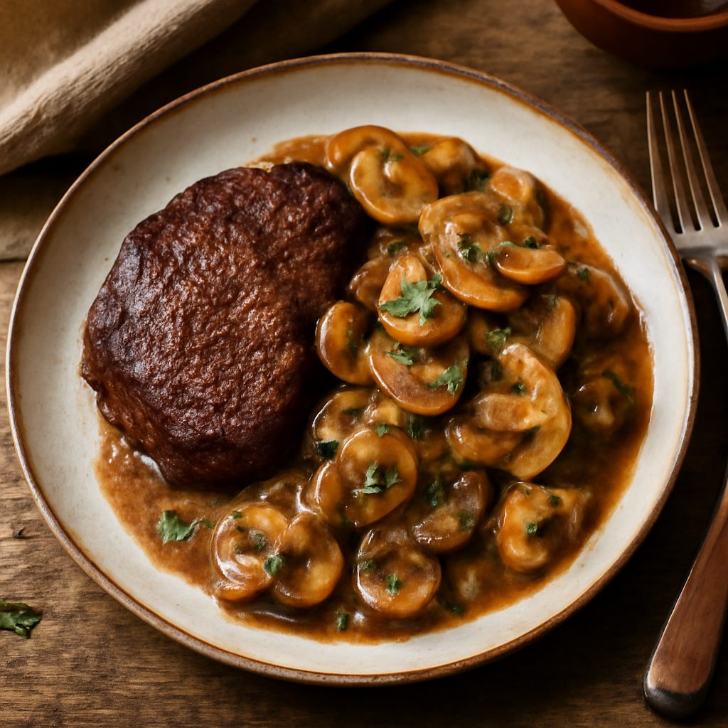 Cervo con salsa ai funghi e sherry Protein