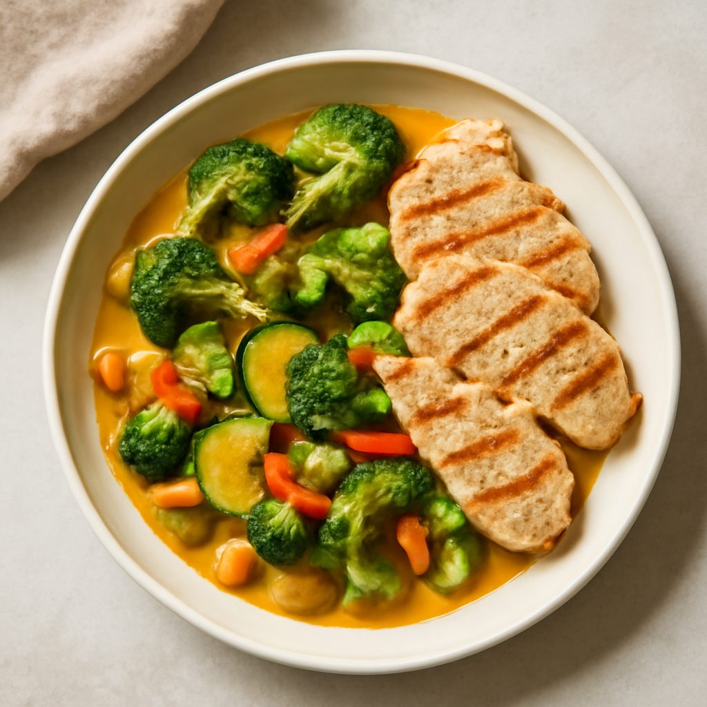 Verdure al curry proteiche low-carb