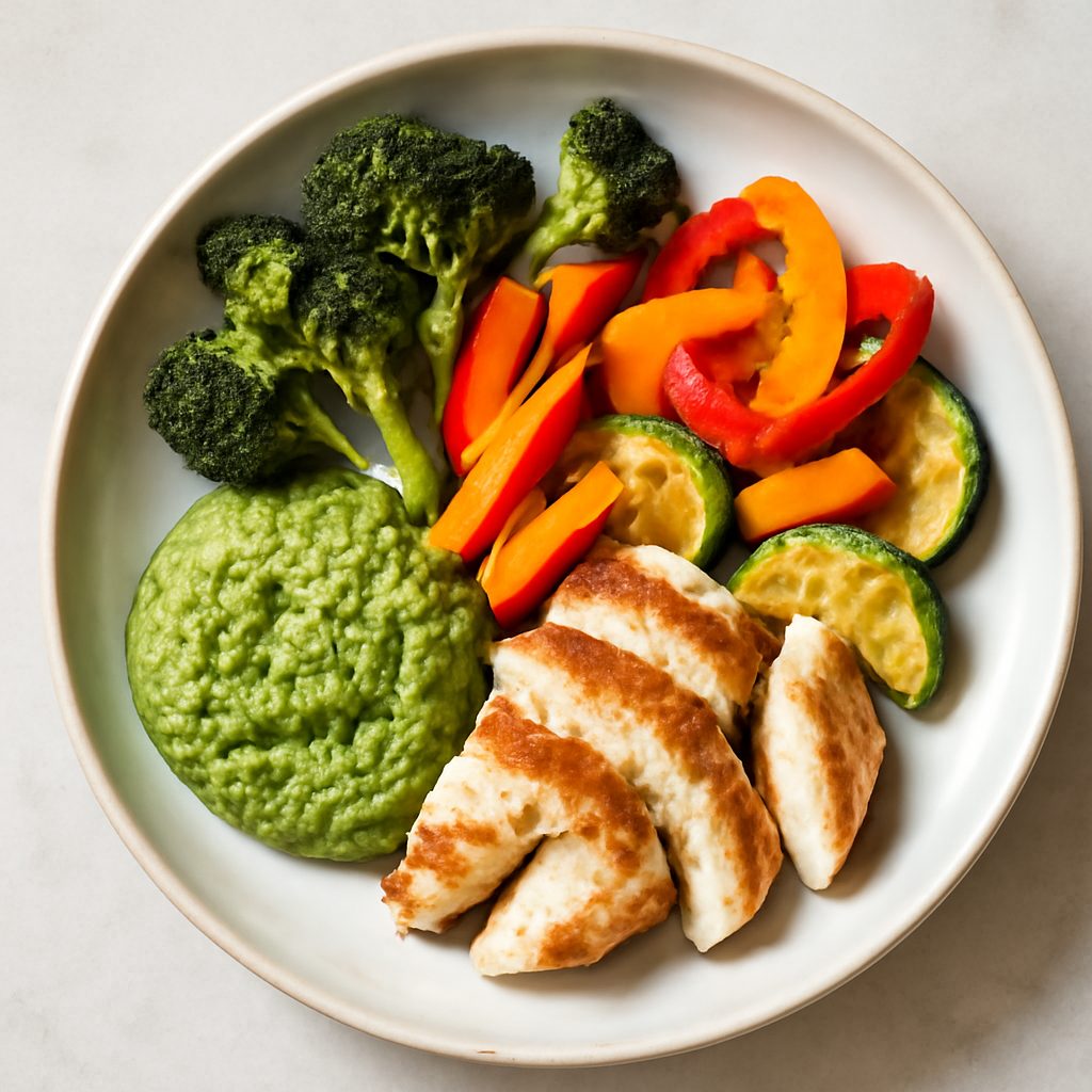 Verdure insaporite con salsa ai broccoli proteica low-carb