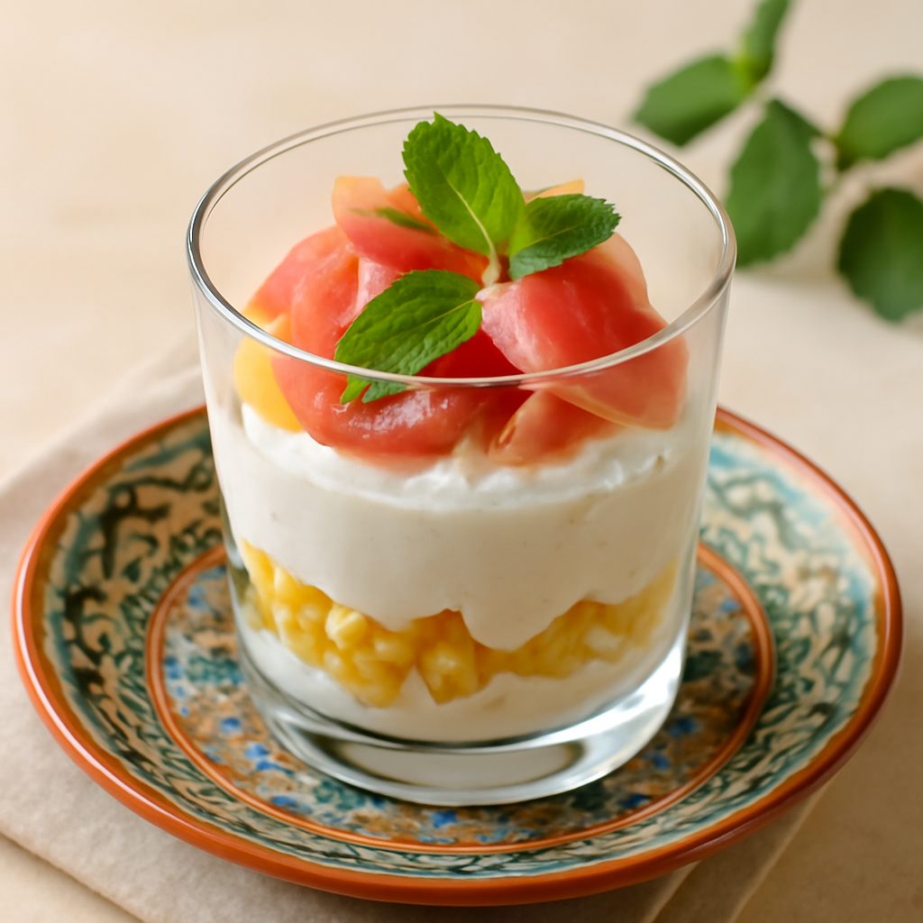 Verrina Fresca di Mais e Yogurt Greco al Limone con Prosciutto Crudo