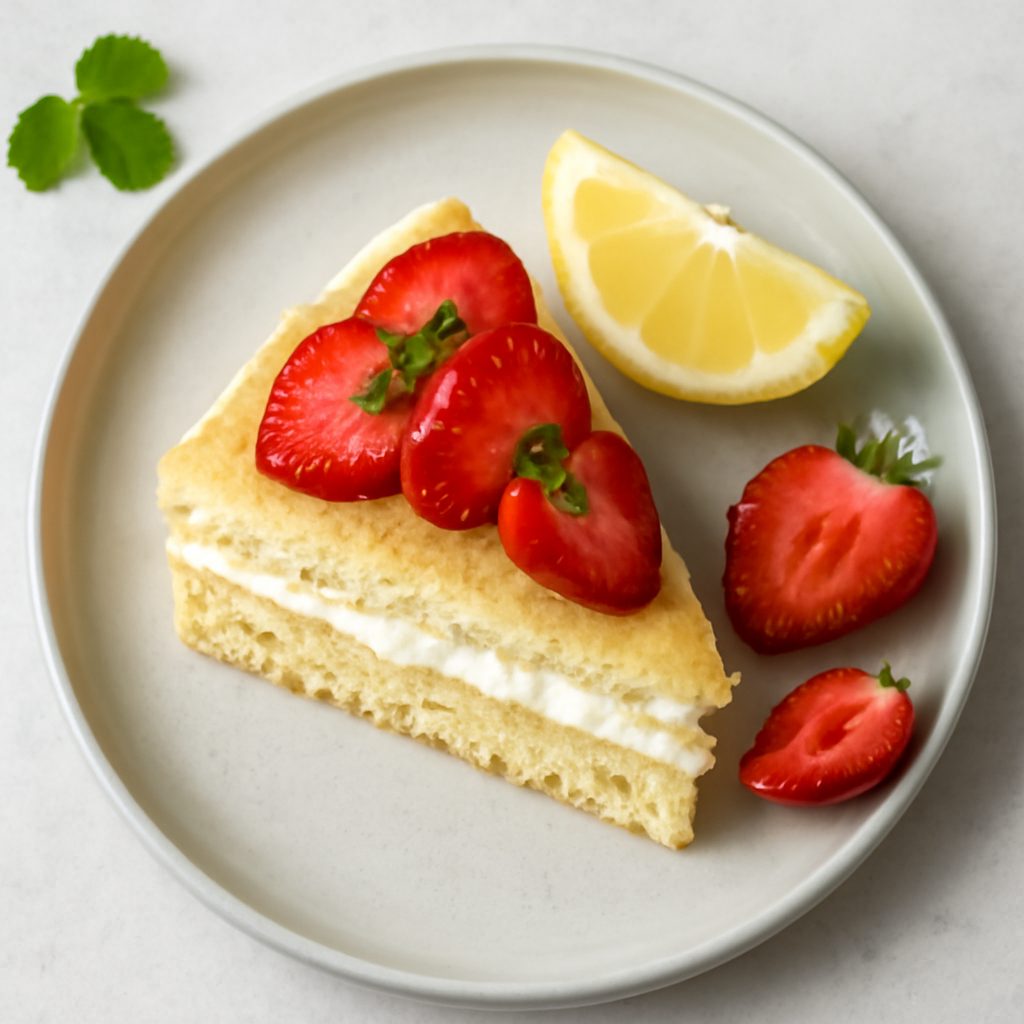 Victoria sponge fragole e limone low-carb proteico