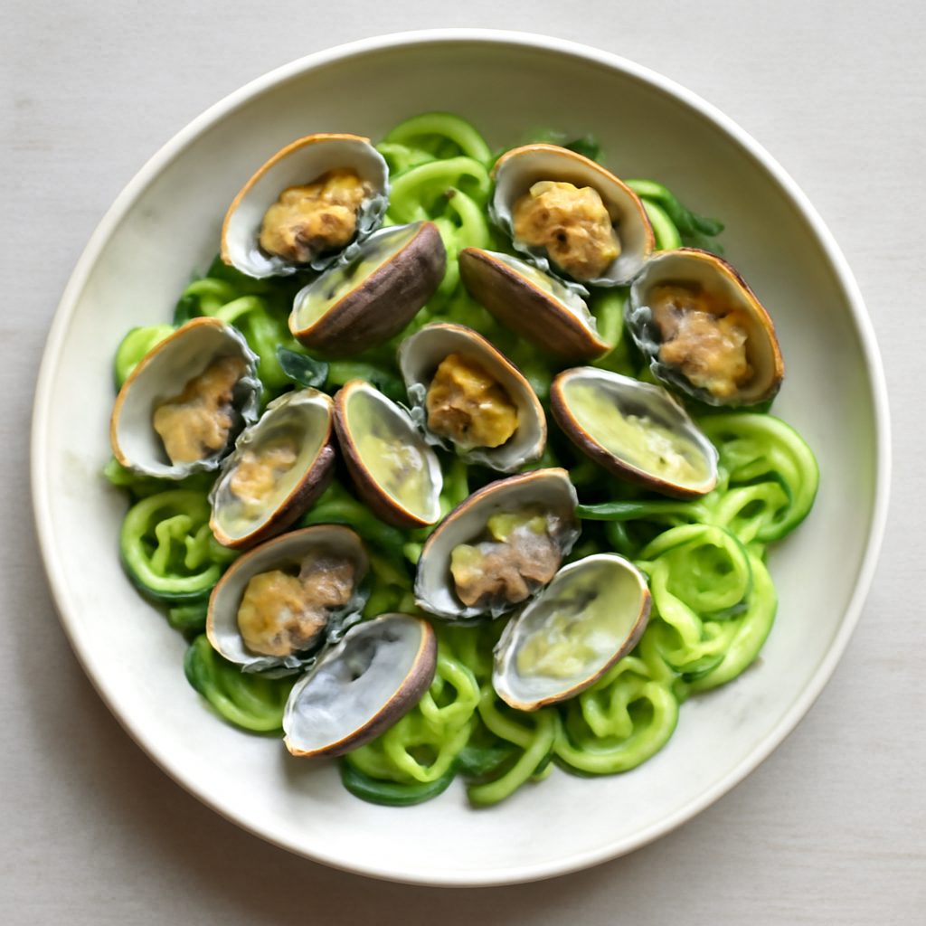 Vongole veraci su letto di zucchine