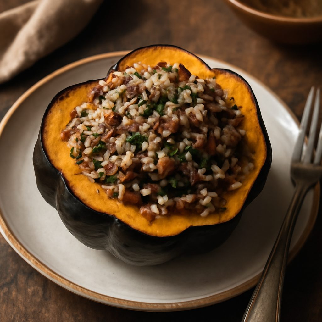 Zucca Ghianda Ripiena di Riso Selvatico Protein