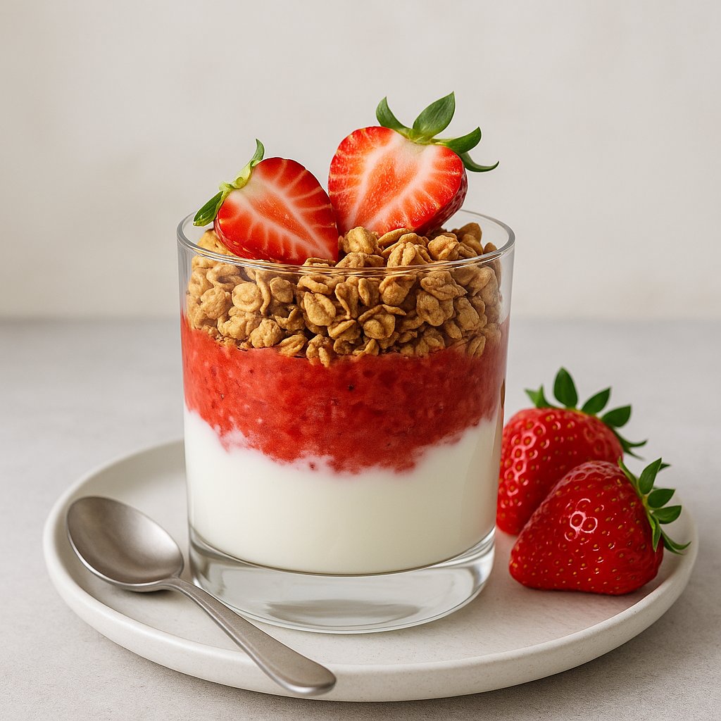 Yogurt parfait fragole e granola Low Carb