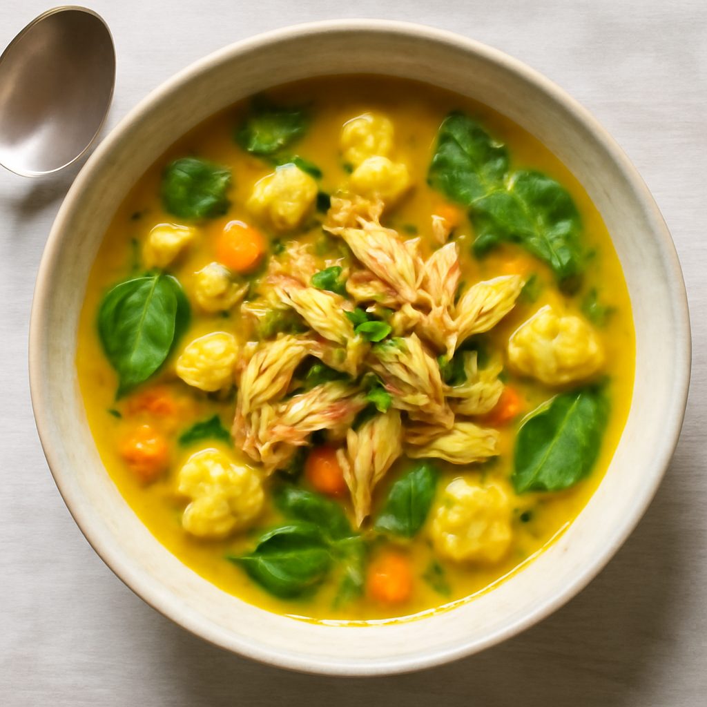 Zuppa al profumo di curcuma proteica low-carb