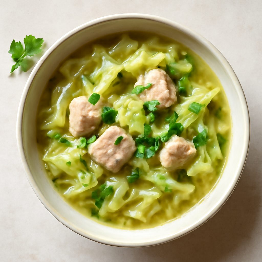Zuppa di cavolo cappuccio proteica low-carb
