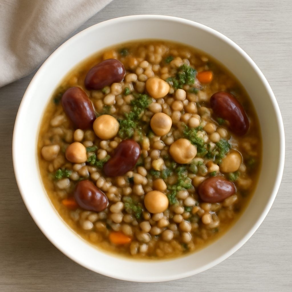 Zuppa di cereali e legumi