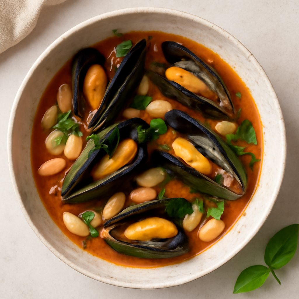 Zuppa di cozze e fagioli