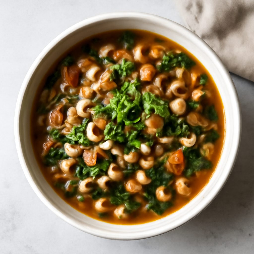 Zuppa di Fagioli all'Occhio Proteica Low-Carb con Crostini di Mandorle