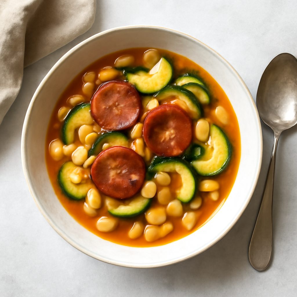 Zuppa di fagioli con zucchine e chorizo Low Carb