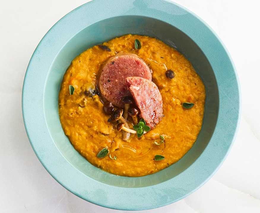 Zuppa di funghi pioppini e cotechino Low Fat