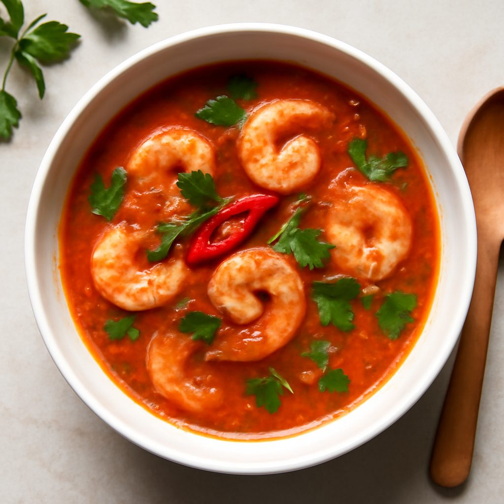 Zuppa di gamberi piccante fit proteica