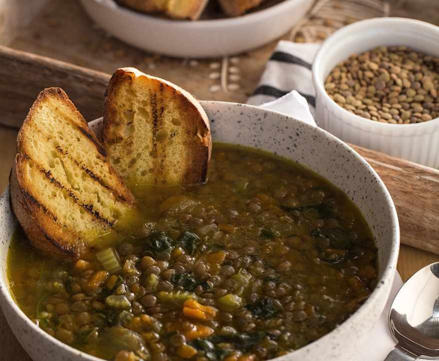 Zuppa di lenticchie e spinaci Protein