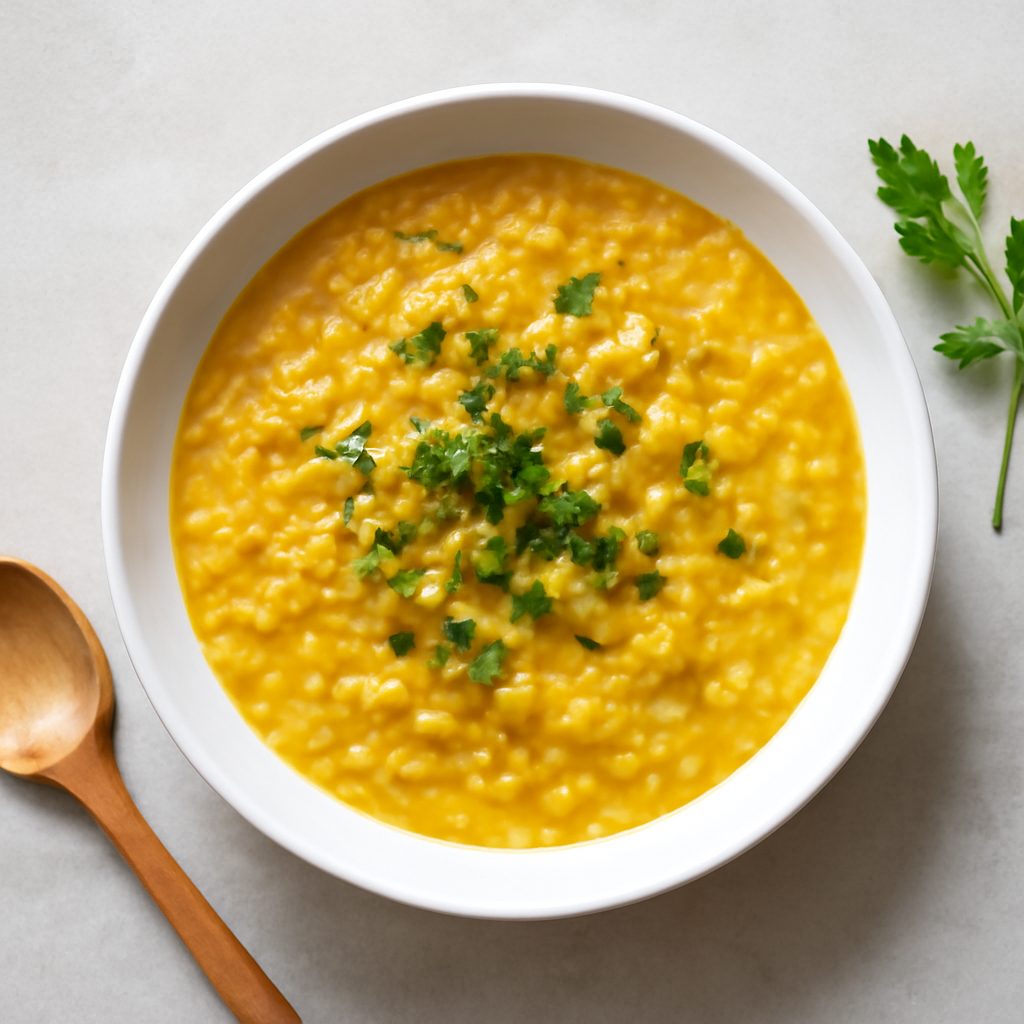 Zuppa di lenticchie gialle proteica con polpettine fit e mousse Solero low-carb