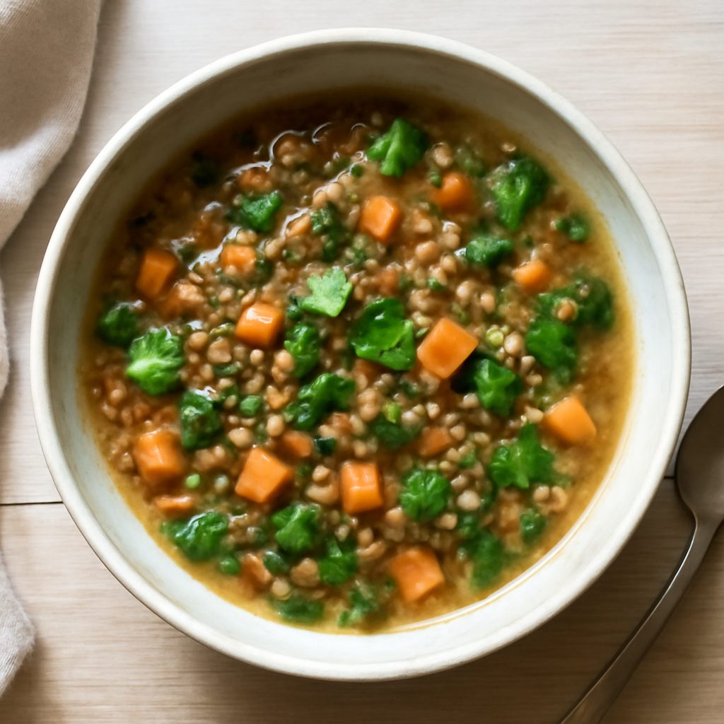Zuppa di lenticchie proteica low-carb