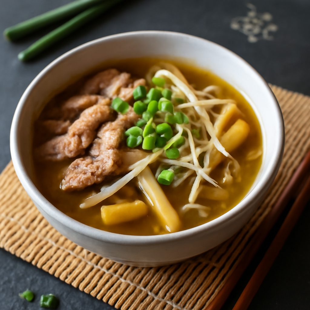 Zuppa di Maiale e Germogli di Bambù con Funghi Cloud Ear