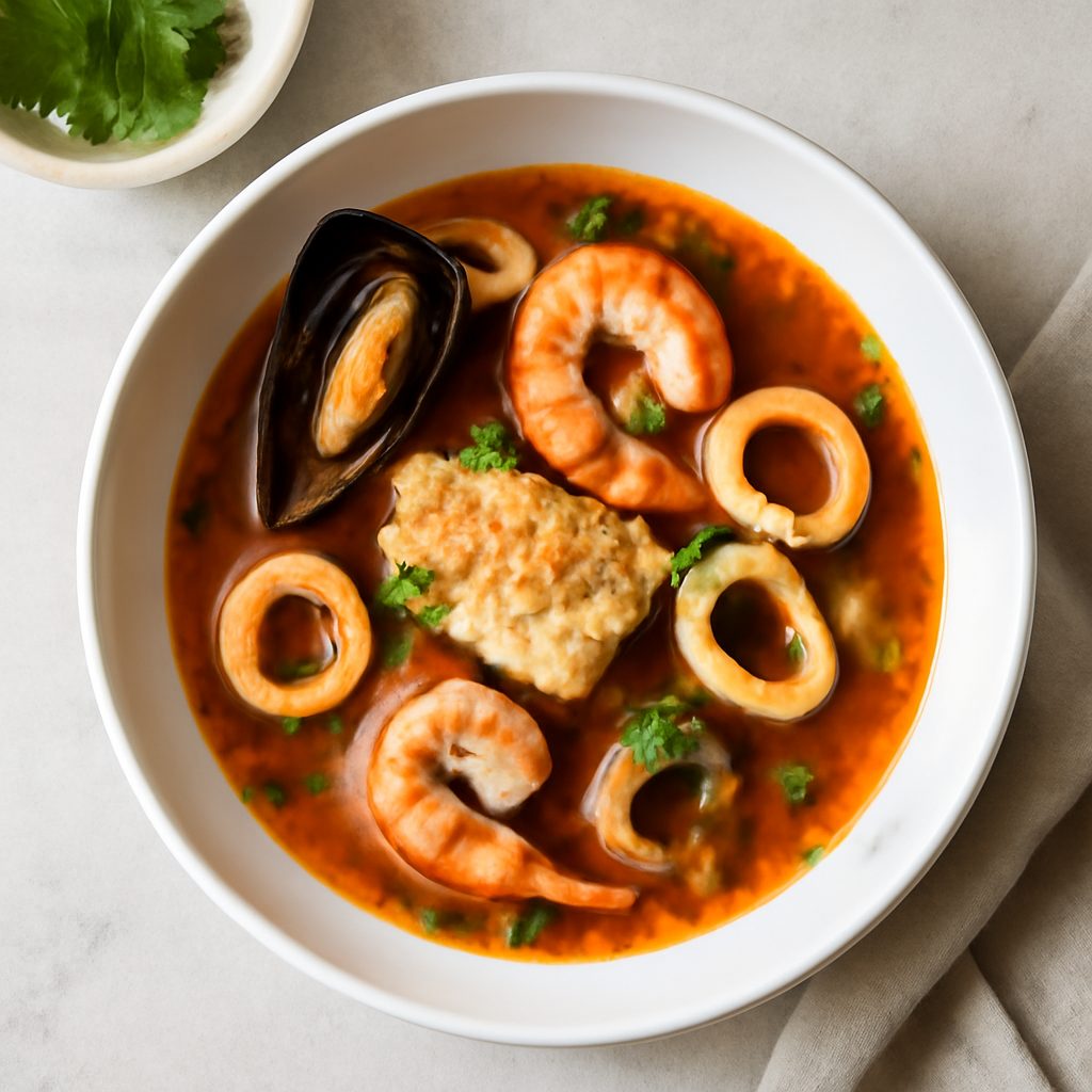 Zuppa di mare con zucchine