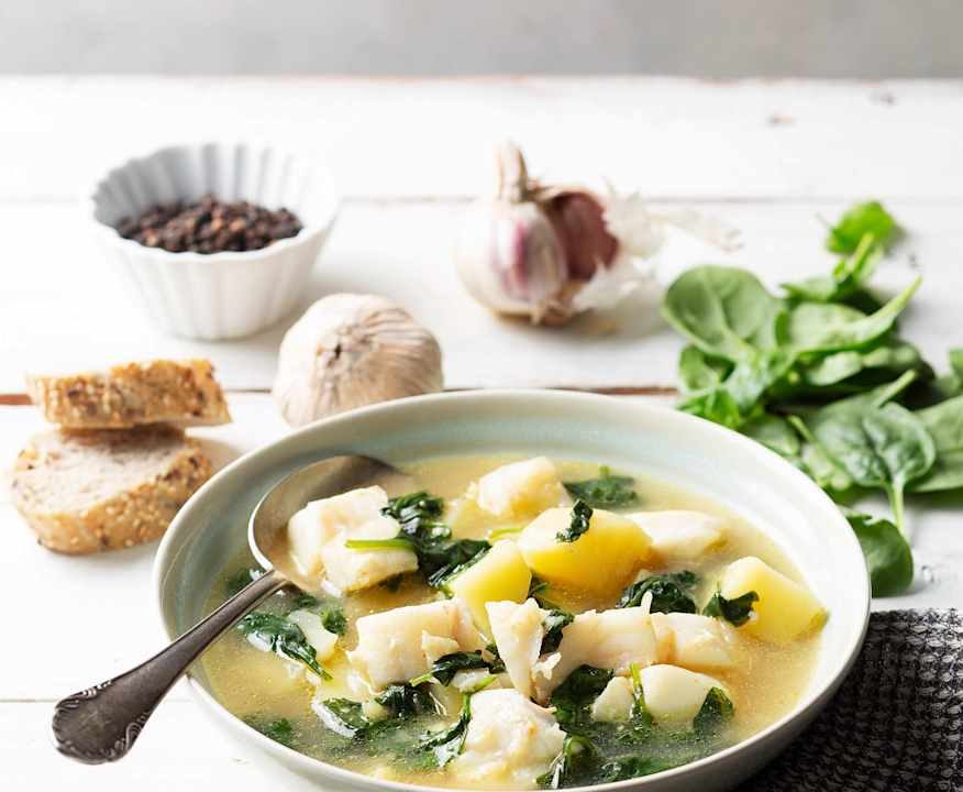 Zuppa di merluzzo con spinaci Protein