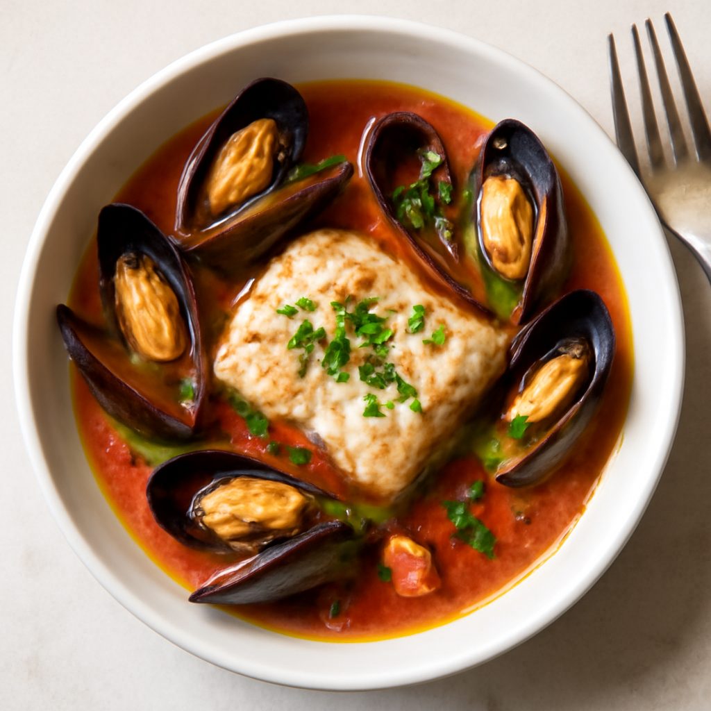 Zuppa di merluzzo e cozze proteica low-carb