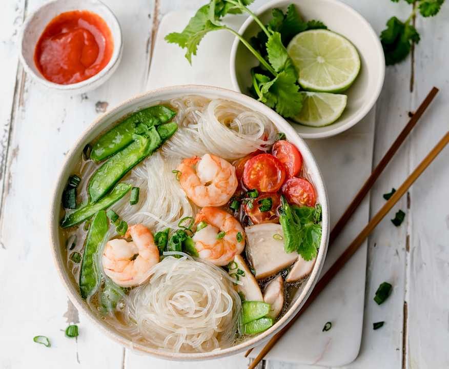 Zuppa di noodles con mazzancolle Low Carb