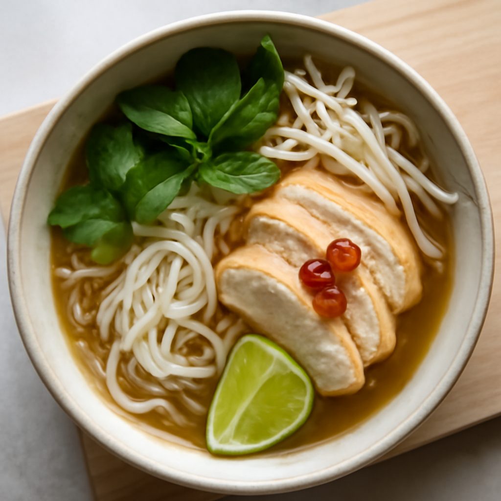 Zuppa di noodles vietnamita low-carb proteica (Bun bo hue fit)