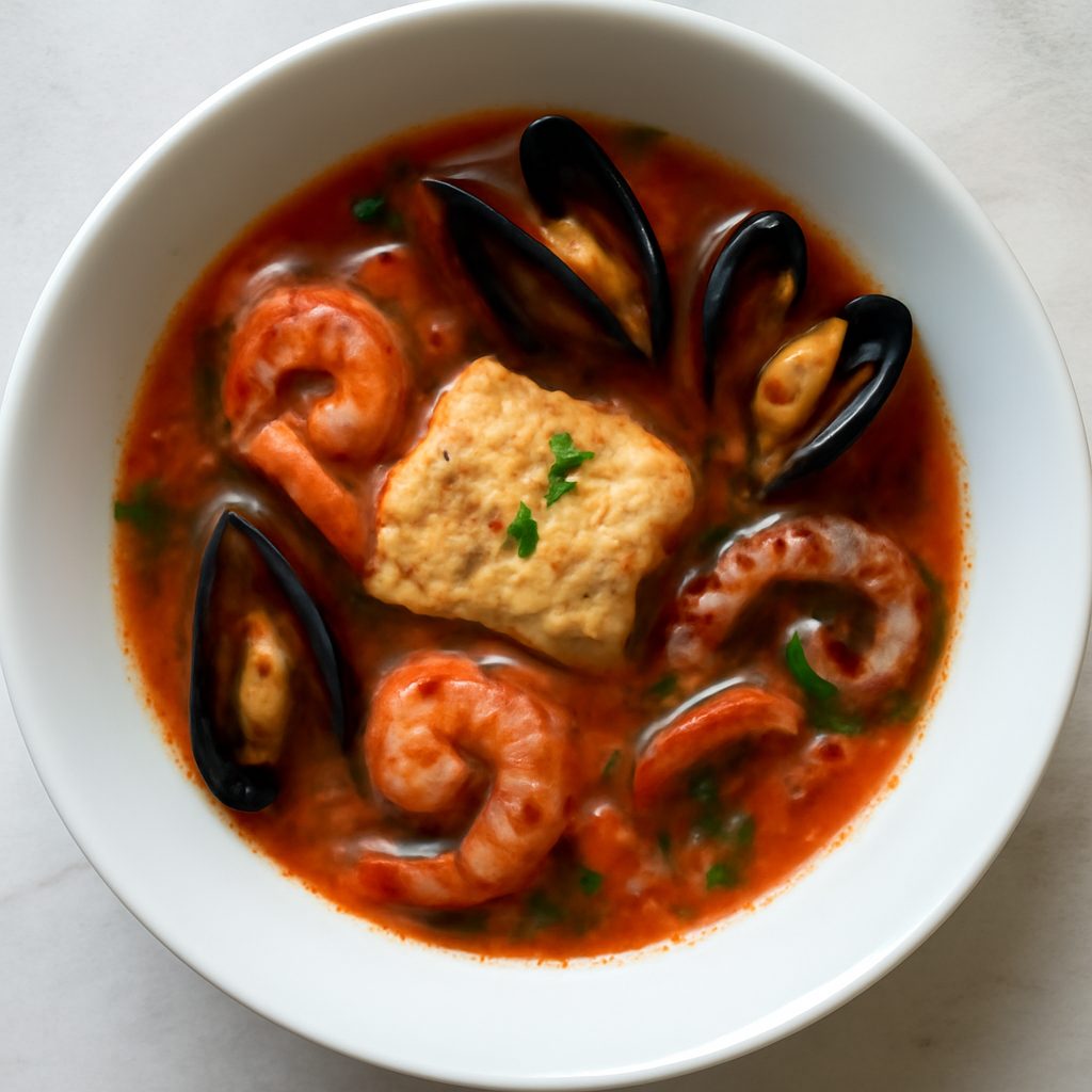 Zuppa di pesce alla napoletana proteica low-carb