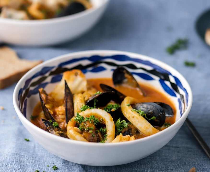 Zuppa di pesce con crostini (senza glutine) Low Fat