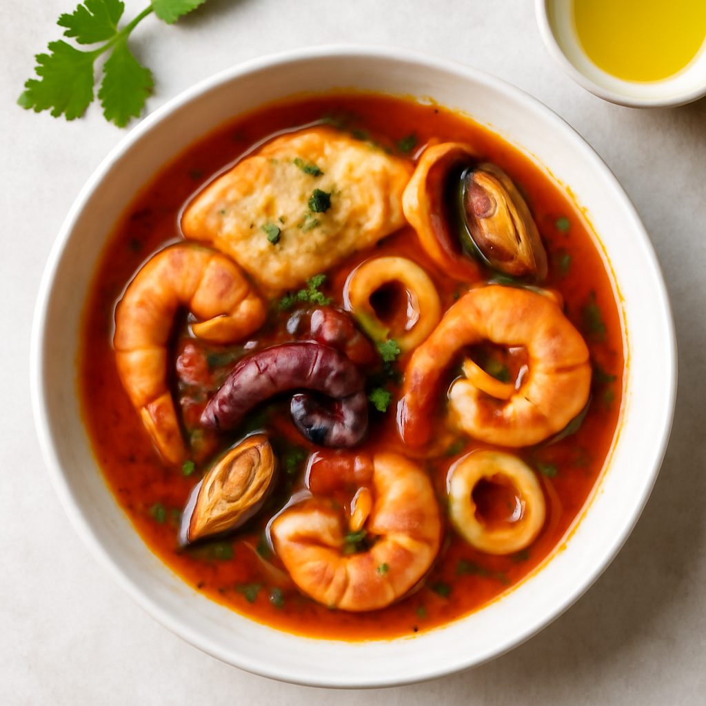 Zuppa di pesce misto proteica low-carb