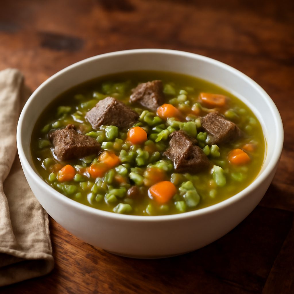 Zuppa di Piselli e Manzo alla Terranova