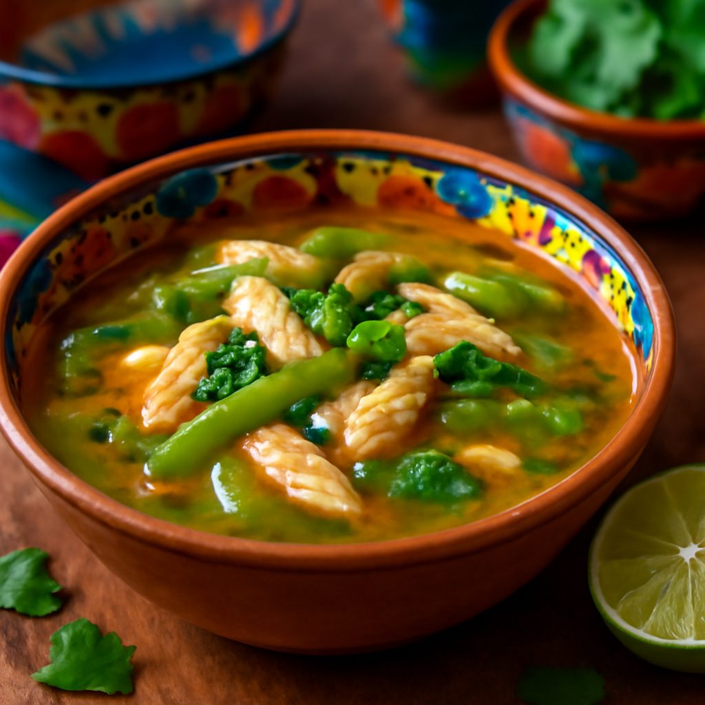 Zuppa di Pollo ai Peperoni Verdi