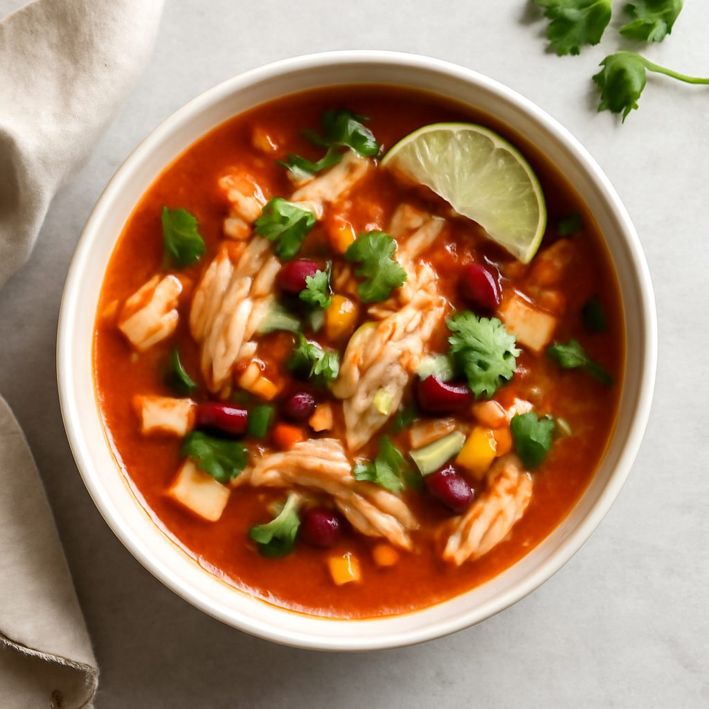Zuppa di pollo alla messicana proteica low-carb