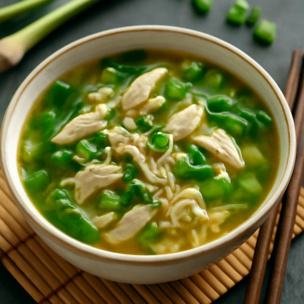 Zuppa di Pollo Cinese Low-Carb con Bok Choy e Shirataki