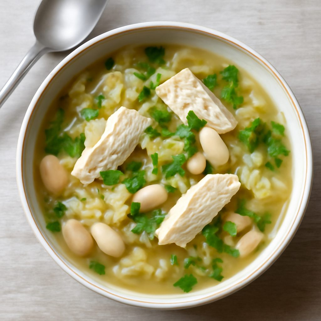 Zuppa di pollo, crauti e fagioli