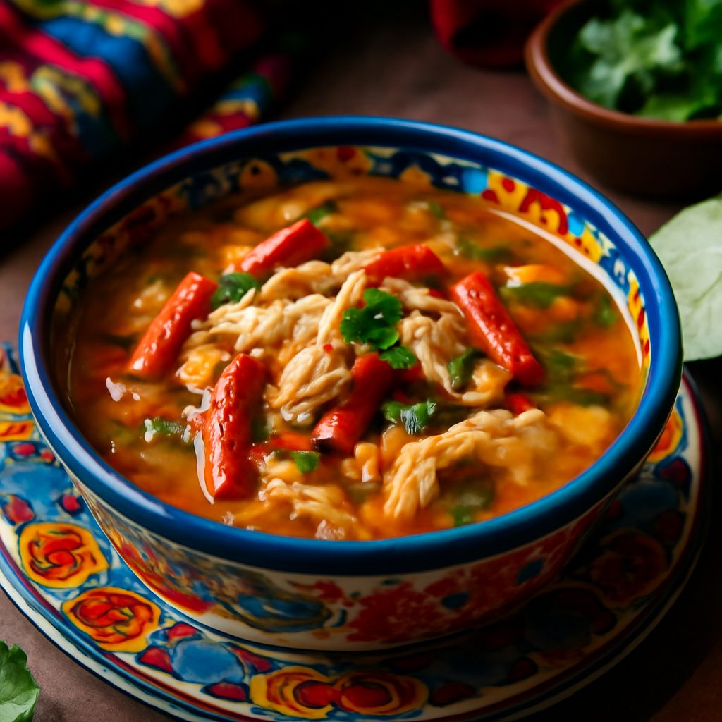Zuppa di Pollo e Peperoncini Messicani Low Carb