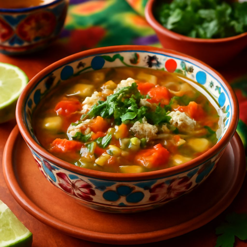 Zuppa di Pollo e Verdure Messicana