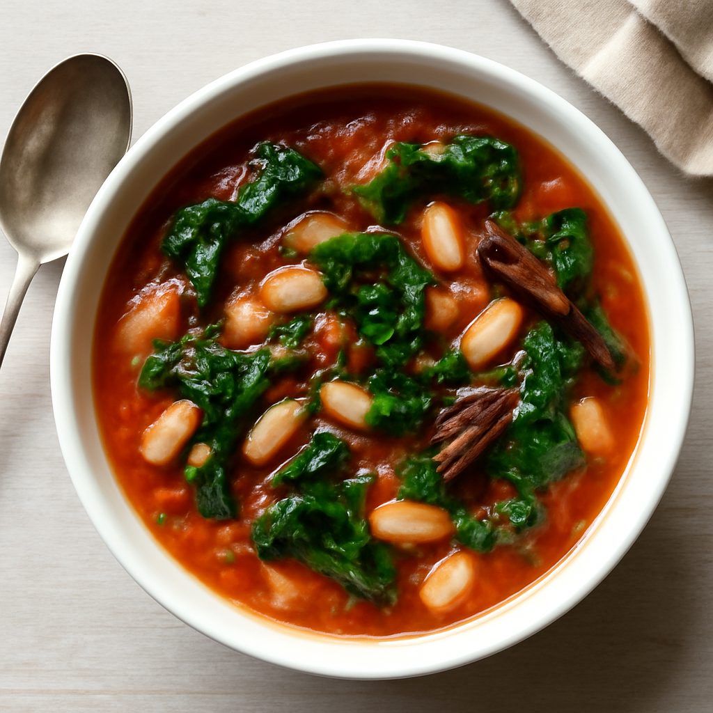 Zuppa di pomodori, fagioli e bietole proteica low-carb
