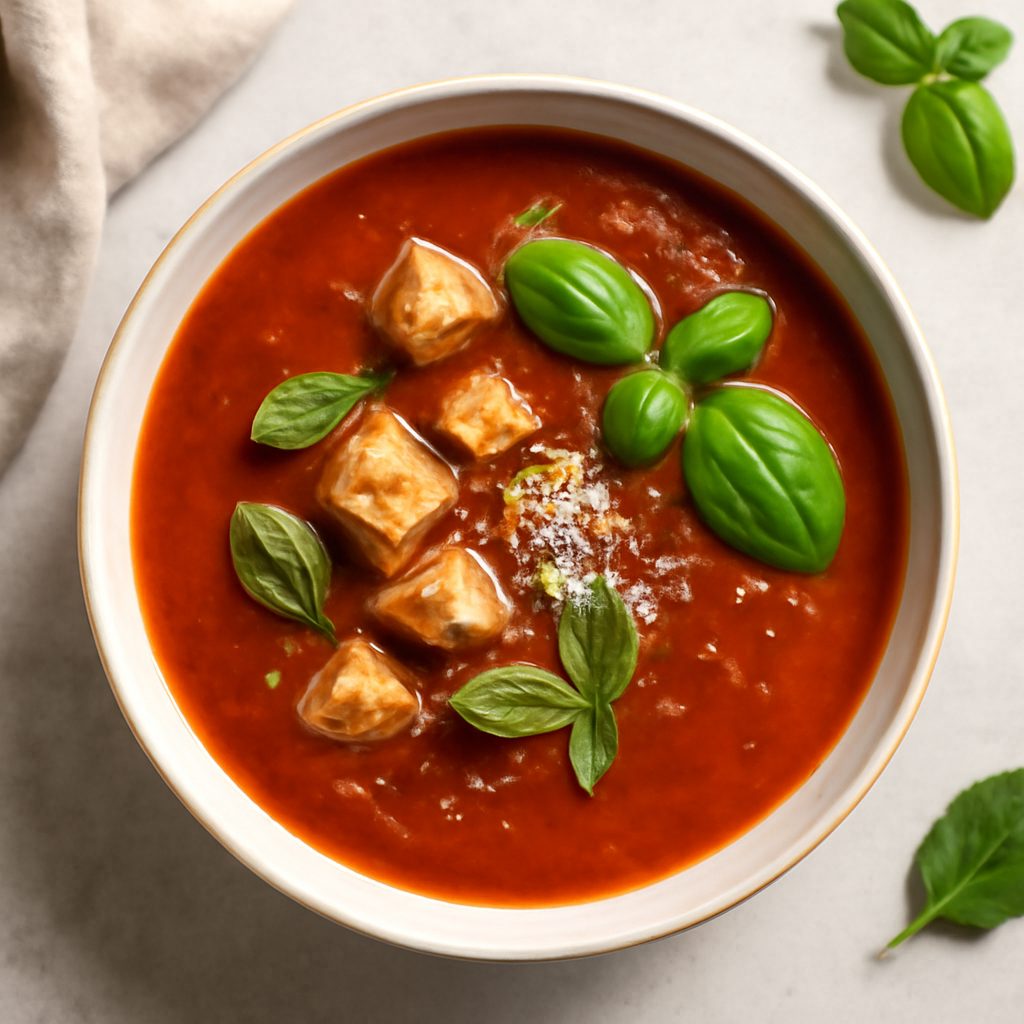 Zuppa di Pomodoro con Ricotta e Mandorle Protein