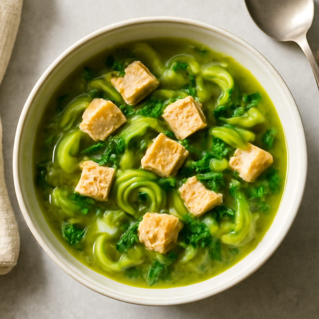 Zuppa di porri e tofu