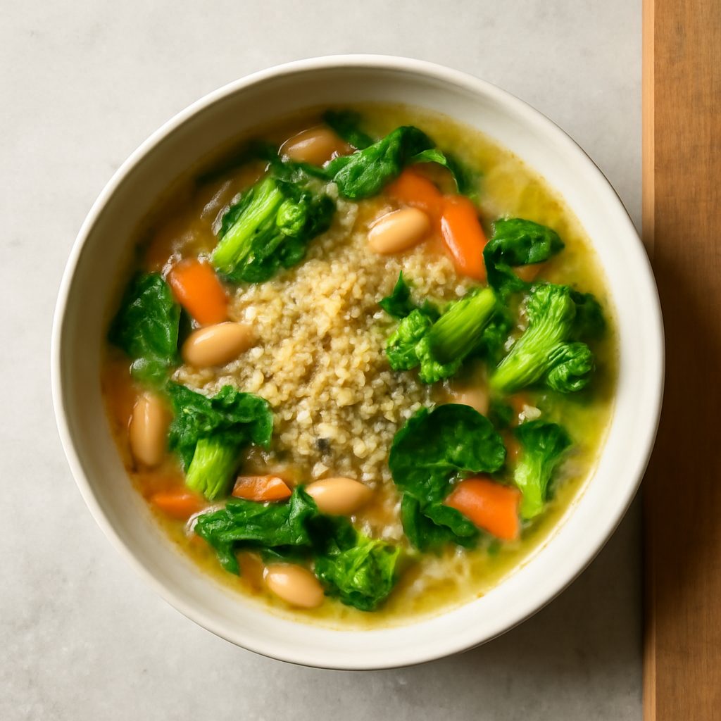 Zuppa di quinoa proteica e fagioli borlotti low-carb fit