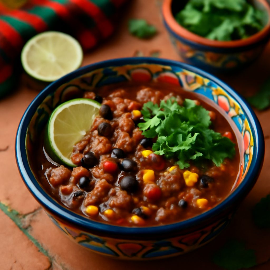Zuppa di Taco Speziata con Manzo e Verdure