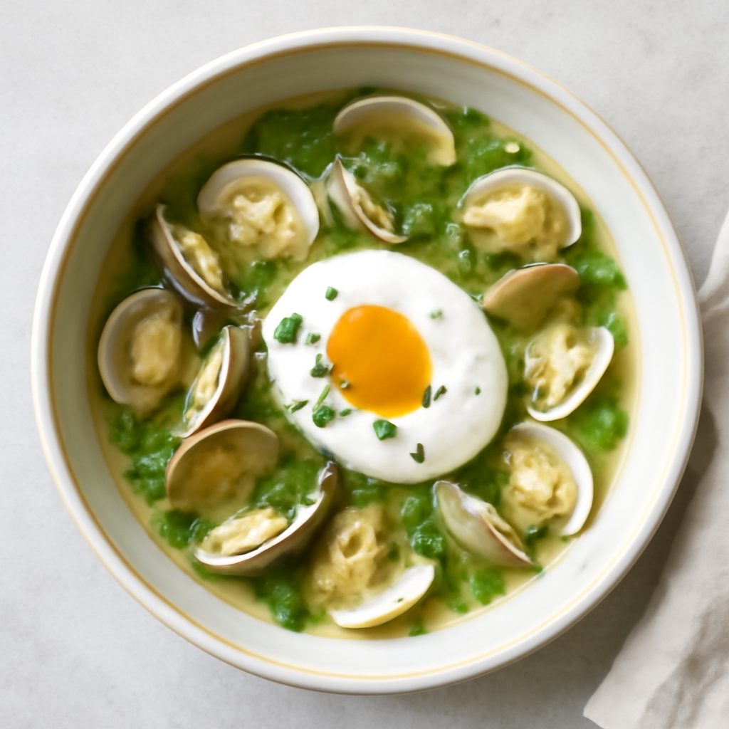 Zuppa di vongole e uova proteica low-carb