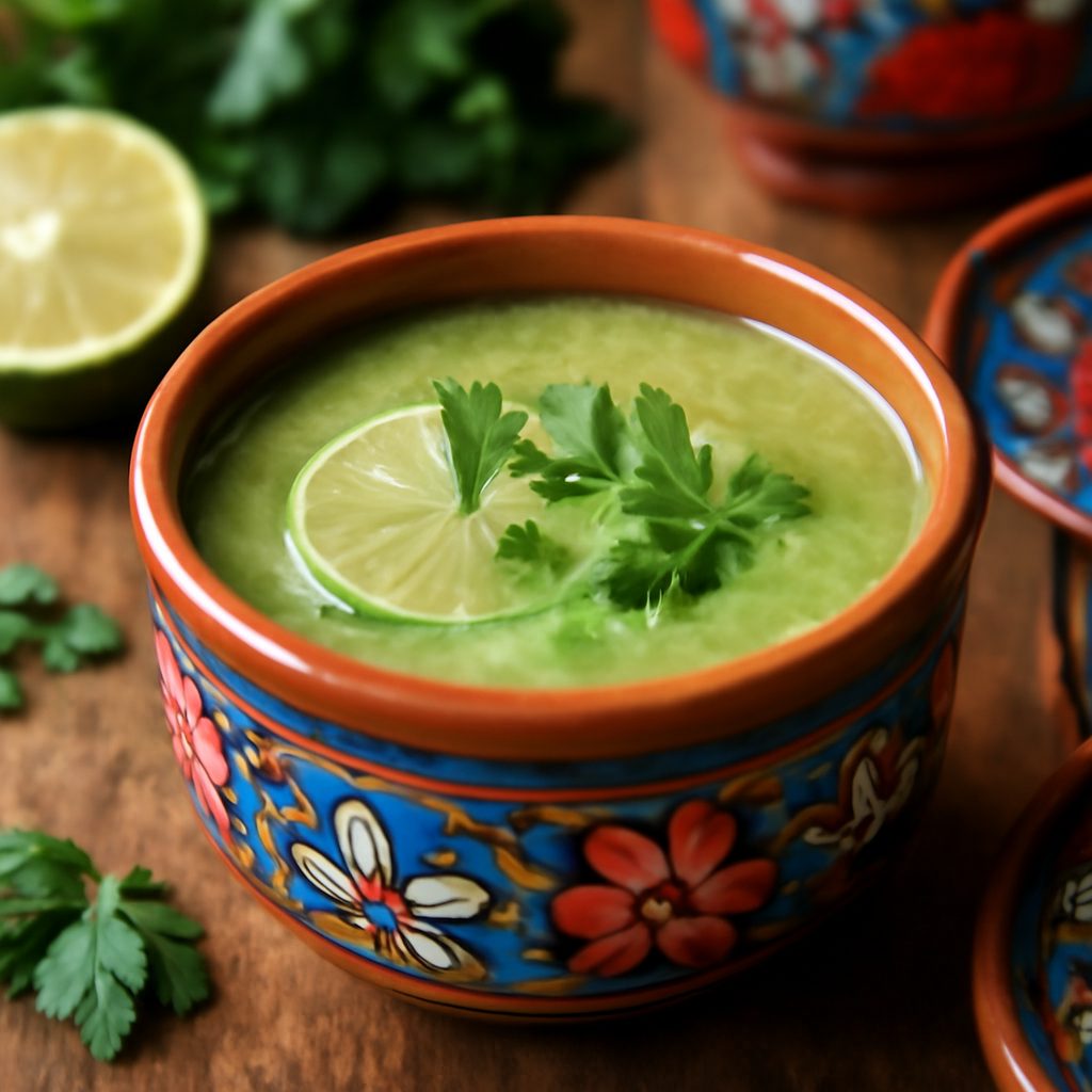 Zuppa fredda di piselli messicana Low Carb