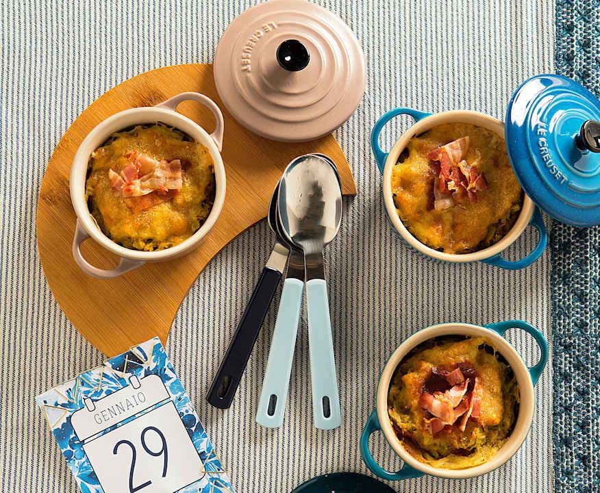 Zuppa gratinata con pancetta e Fontina Protein