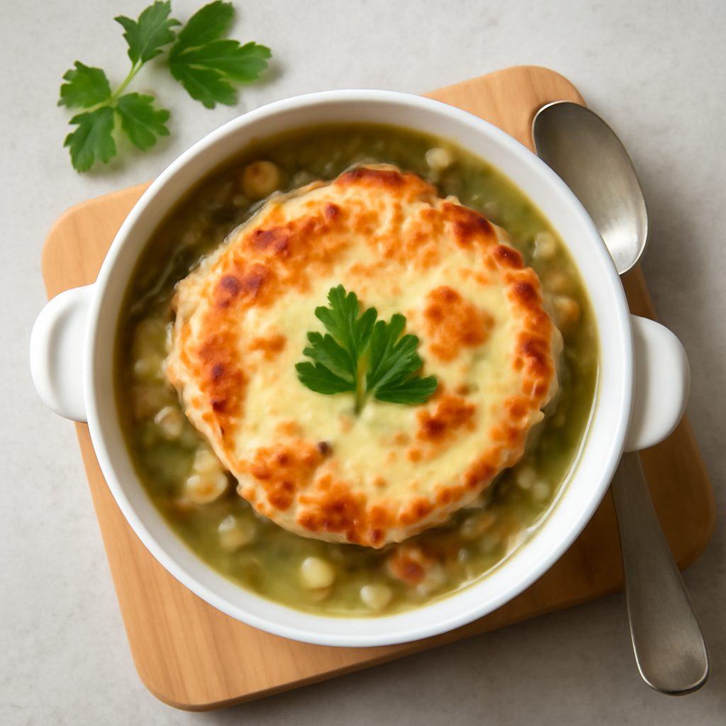 Zuppa Gratinata con Pancetta e Fontina