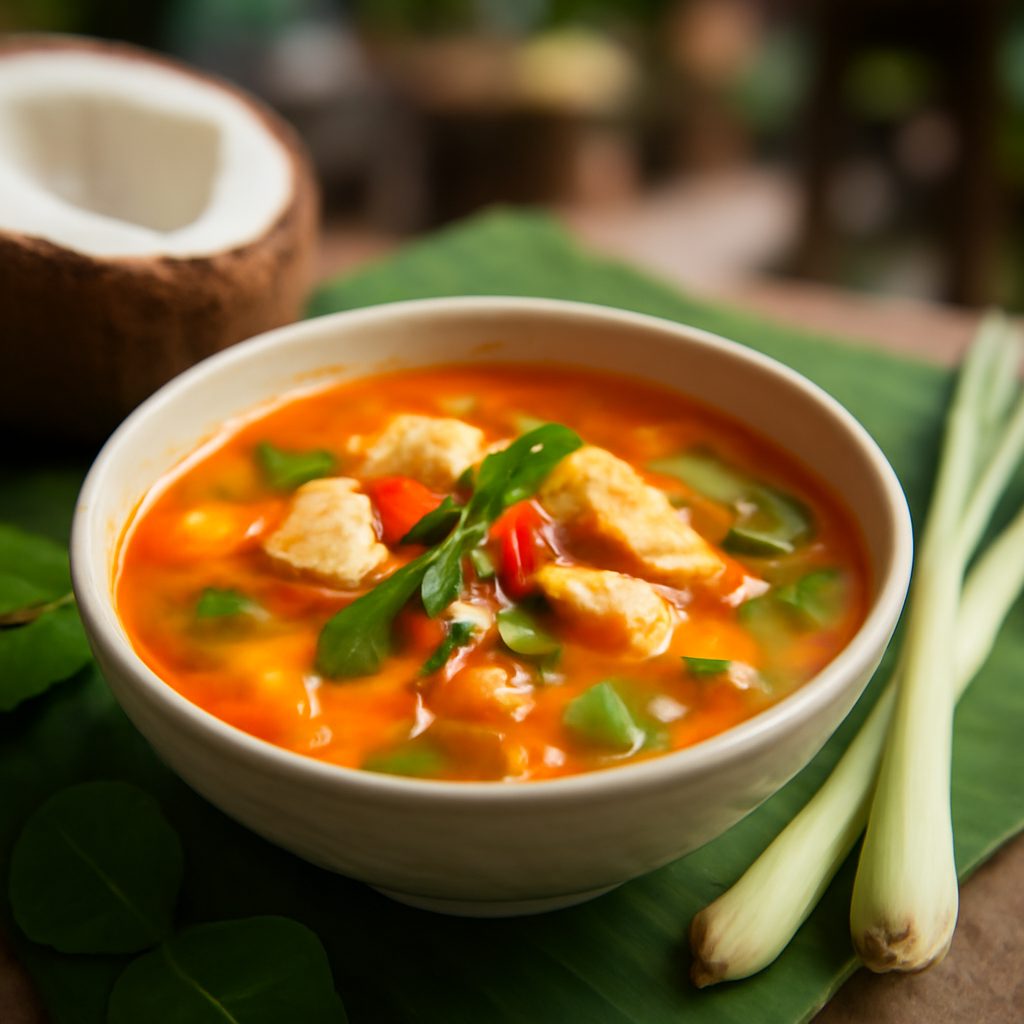 Zuppa Thai di Pollo al Curry Rosso