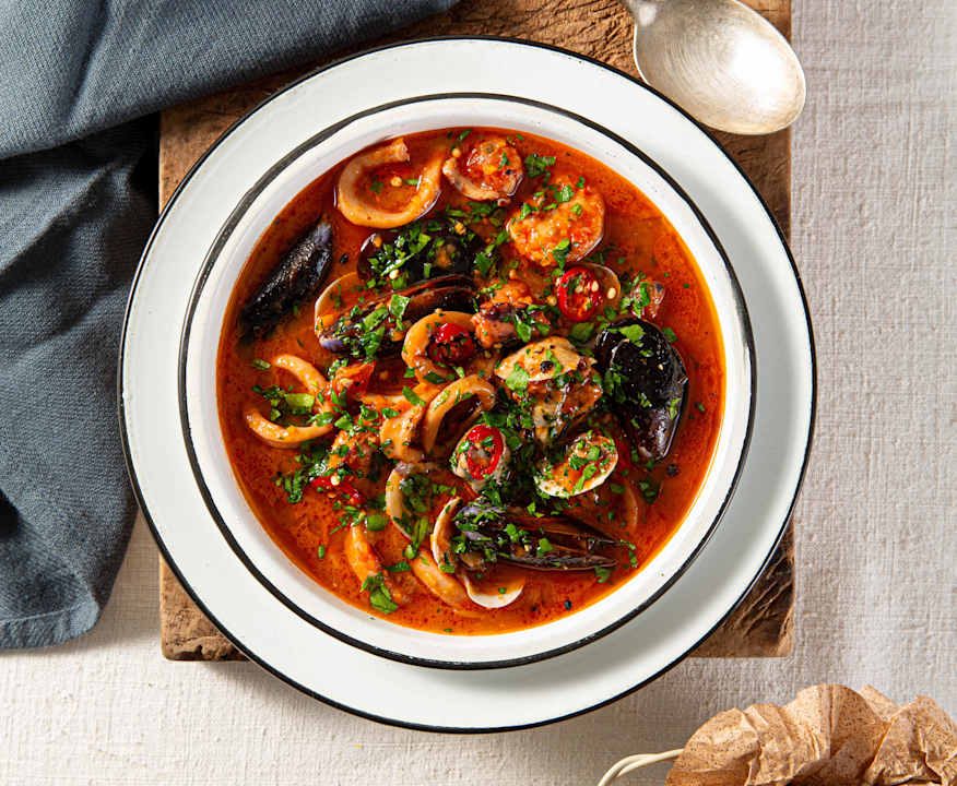 Zuppetta di pesce con crostini integrali Protein